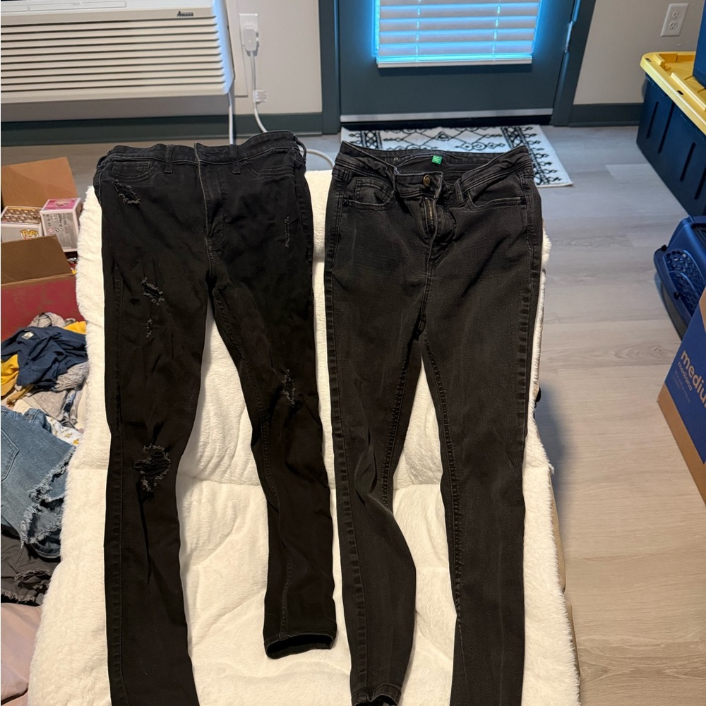 Hollister Black High-Rise Super Skinny Jeans & Dip black skinny jeans